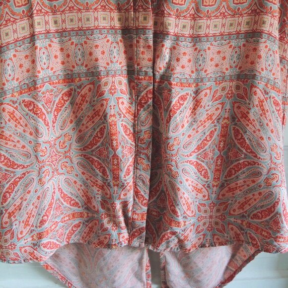 Nordstrom Sanctuary Coral Print Sleeveless Top M - Picture 5 of 10